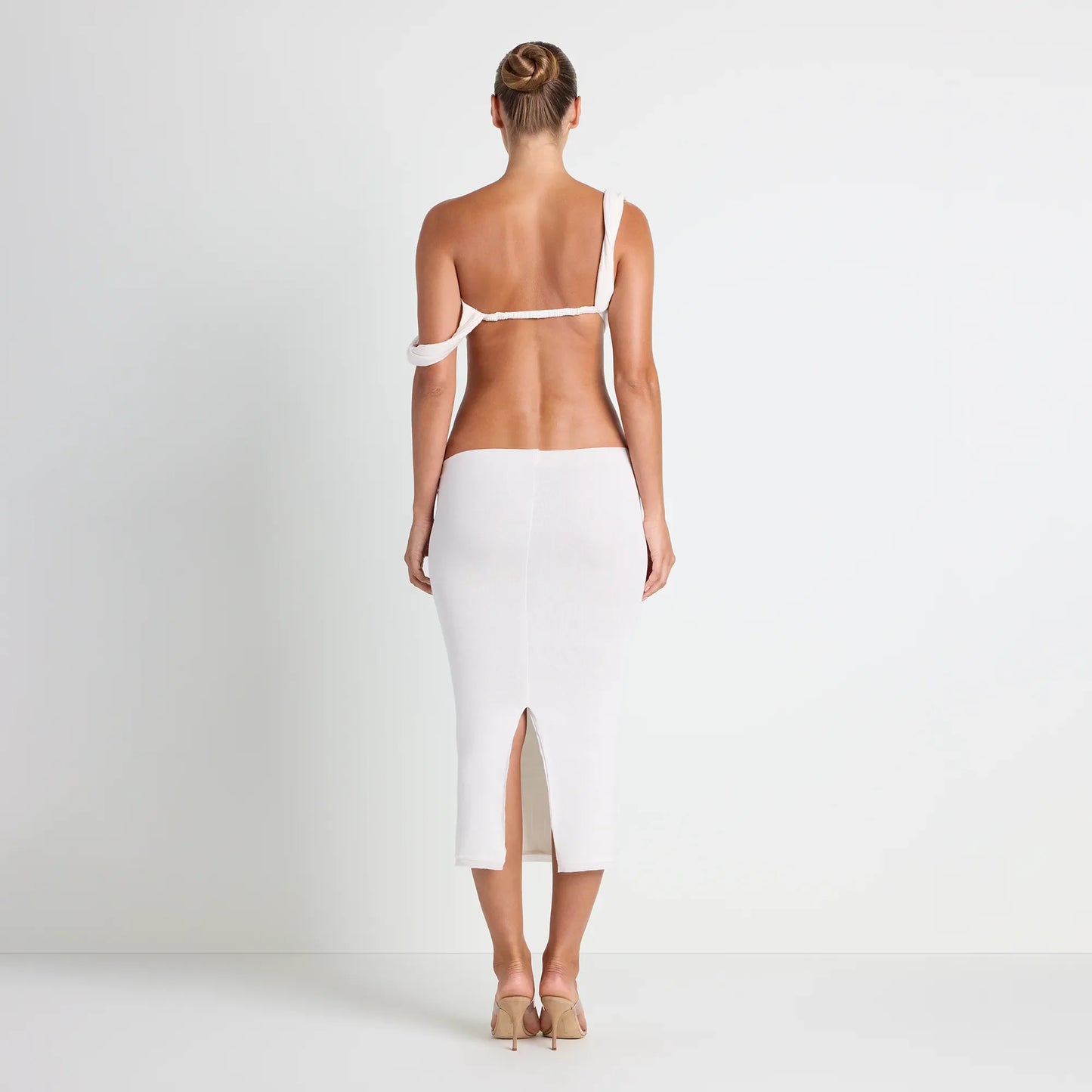 VETTESE X SKIMS SHEER MODAL DRAPED BRALETTE | ECRU