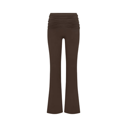NikeSKIMS MATTE FOLDOVER SLIM FLARE LEGGING | DARK SEPIA