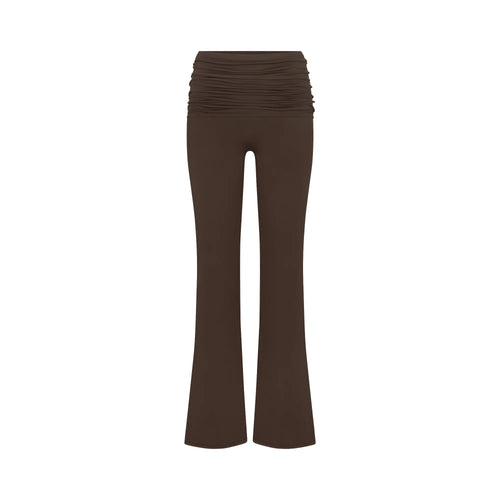 NikeSKIMS MATTE FOLDOVER SLIM FLARE LEGGING | DARK SEPIA