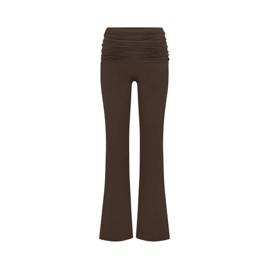 NikeSKIMS MATTE FOLDOVER SLIM FLARE LEGGING | DARK SEPIA