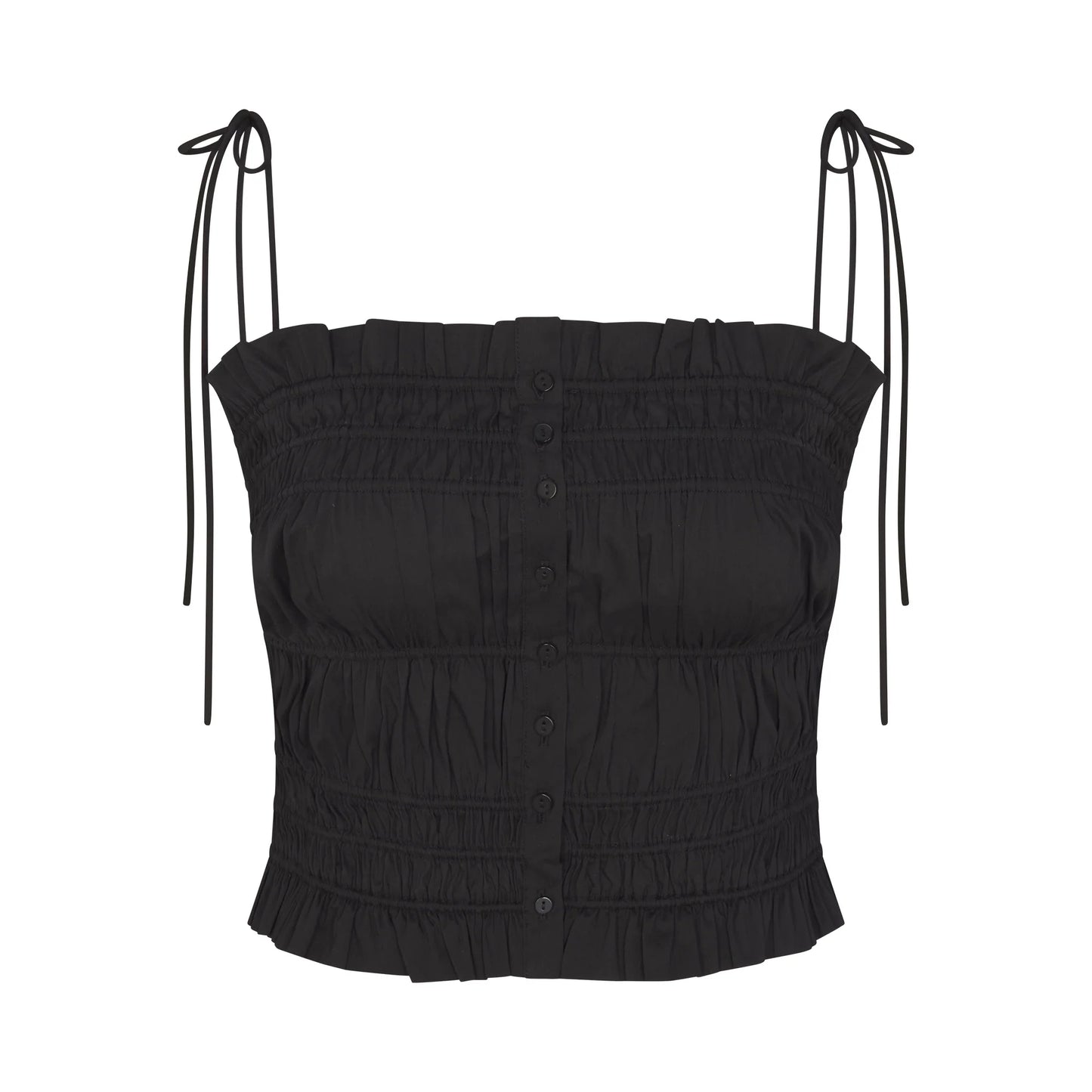 POPLIN APPAREL RUFFLE CAMI | ONYX