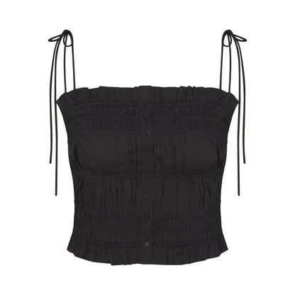 POPLIN APPAREL RUFFLE CAMI | ONYX