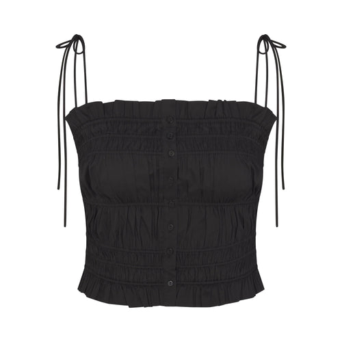 POPLIN APPAREL RUFFLE CAMI | ONYX