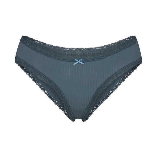 LIGHTWEIGHT COTTON POINTELLE LACE BRIEF | ZIRCON TONAL