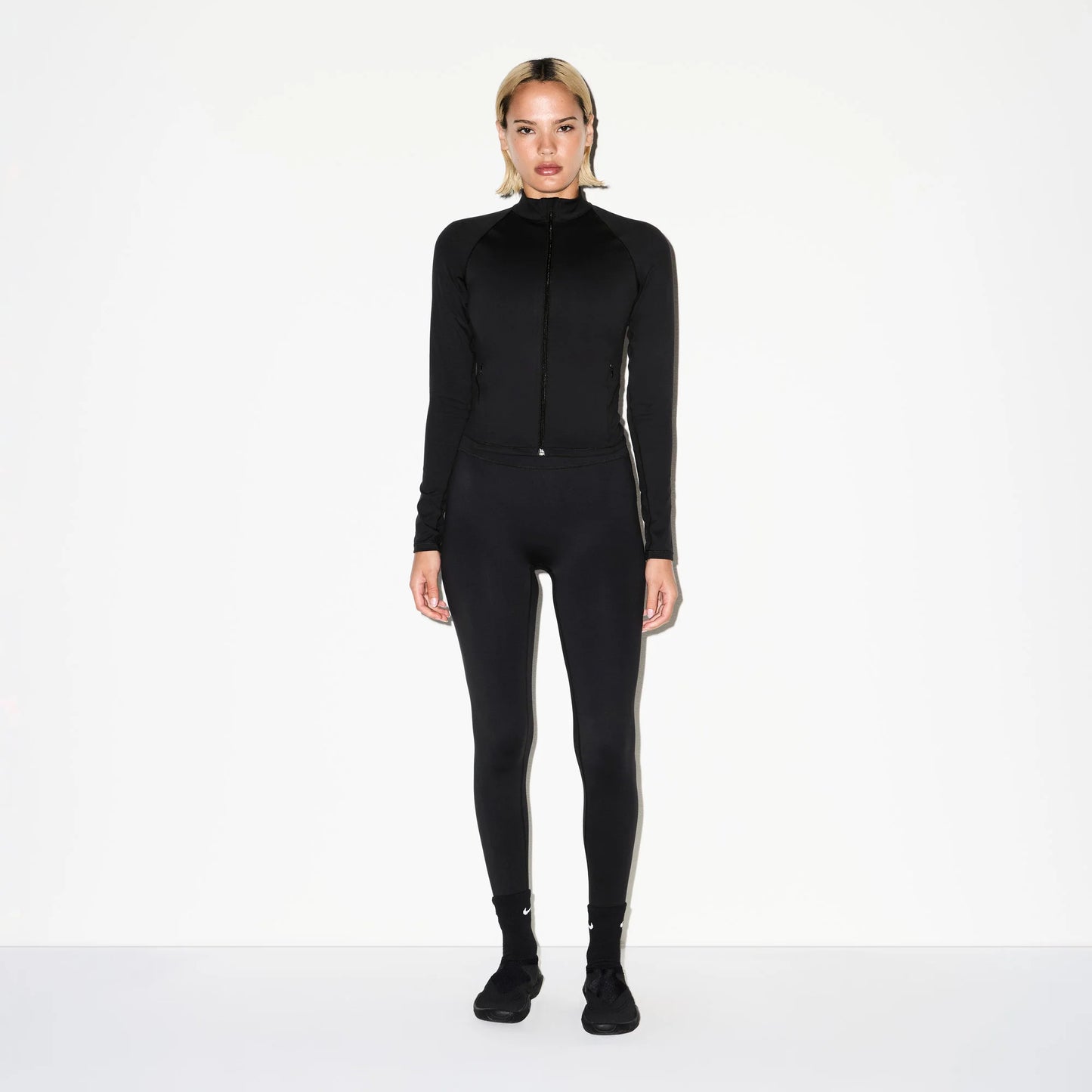 NikeSKIMS MATTE MOCK NECK FULL ZIP JACKET | OBSIDIAN