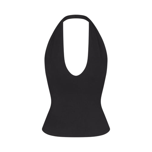 SMOOTH LAYERS HALTER TOP | OBSIDIAN