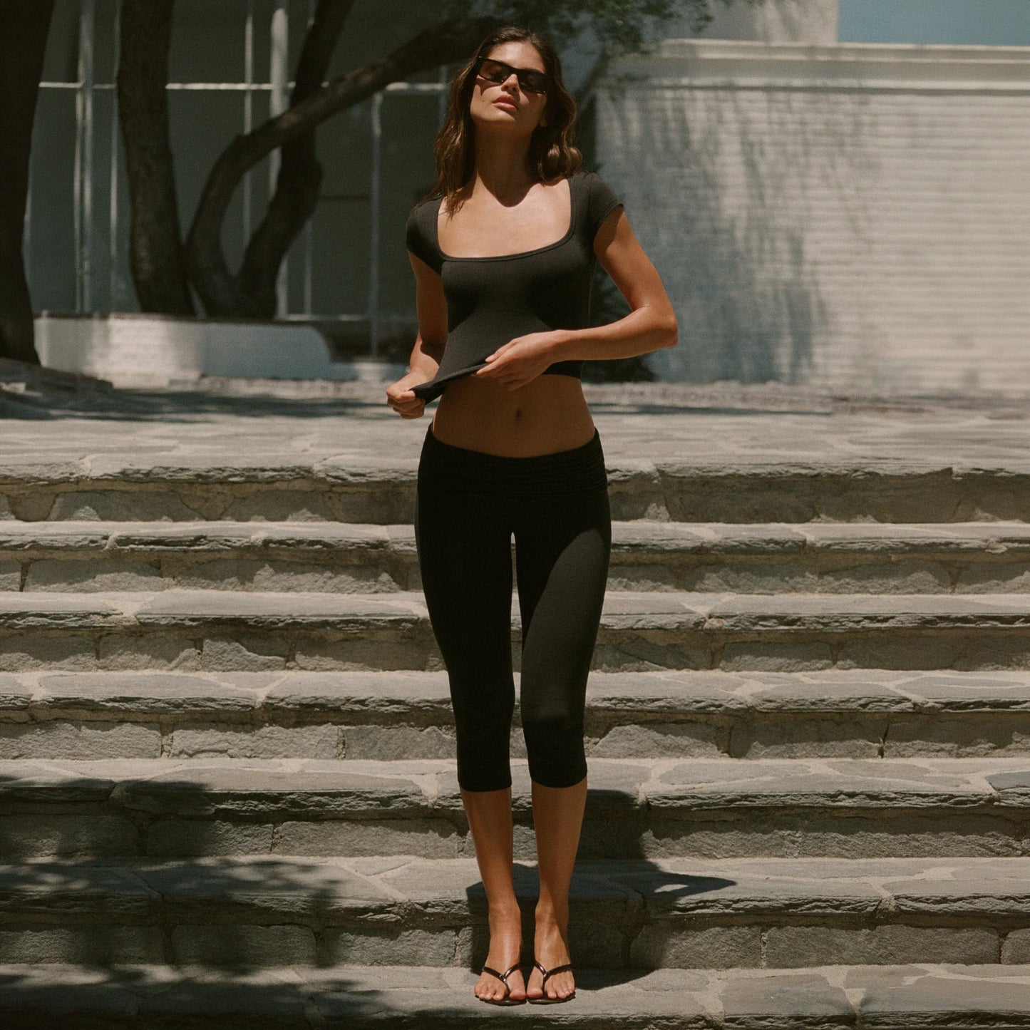 COTTON JERSEY FOLDOVER CAPRI | SOOT