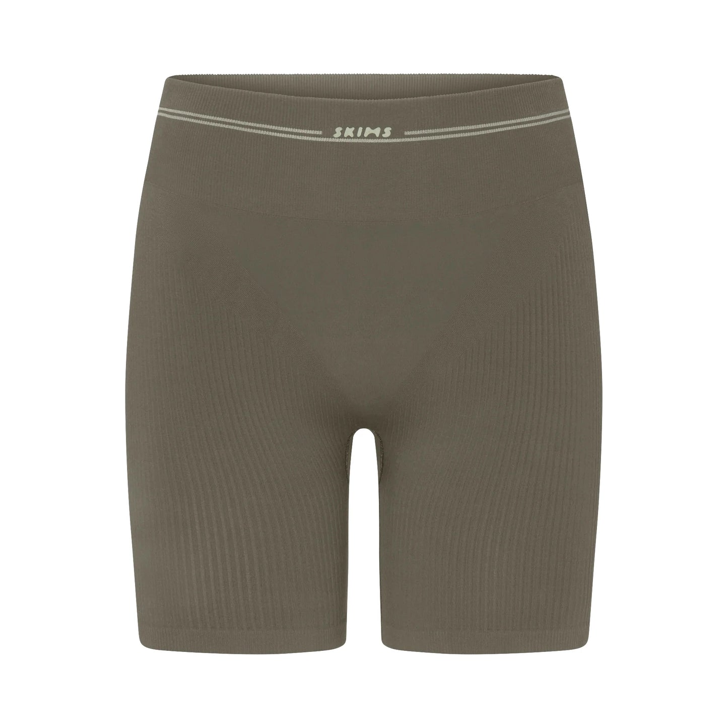 NikeSKIMS RIBBED SEAMLESS 5" BIKER SHORT | DUSTY OAKMOSS