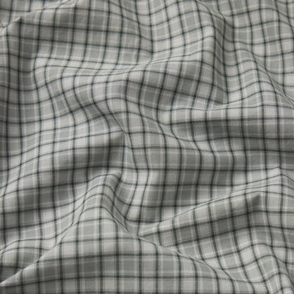 COTTON POPLIN MENS LOGO BAND BOXER | SLATE GREY CHECK