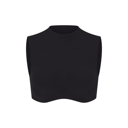 NikeSKIMS STUDIO STRETCH MOCK NECK BRA TOP | OBSIDIAN