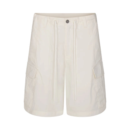 WOVEN COTTON OVERSIZED CARGO SHORT | EGRET