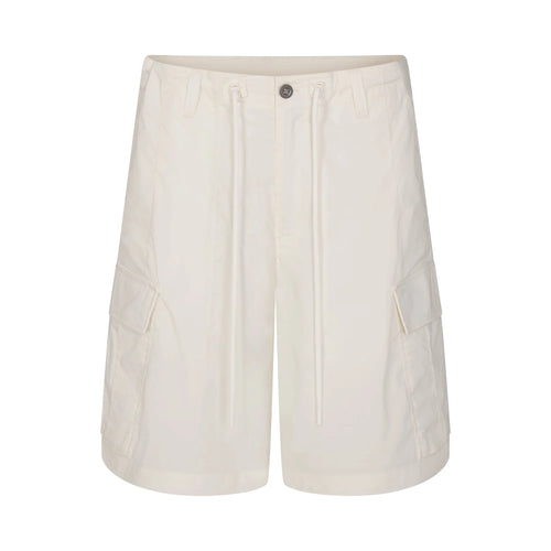 WOVEN COTTON OVERSIZED CARGO SHORT | EGRET