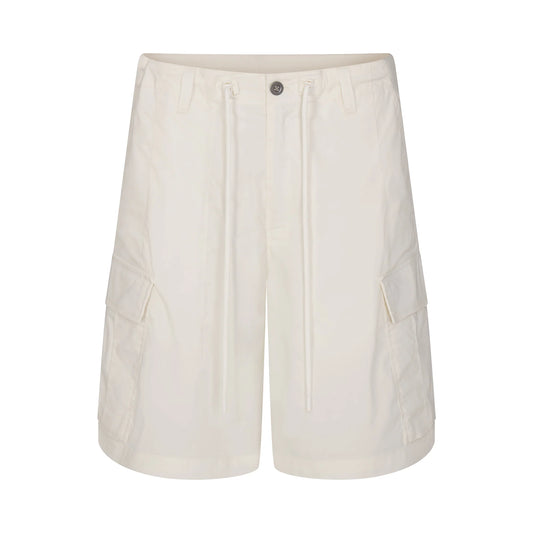 WOVEN COTTON OVERSIZED CARGO SHORT | EGRET