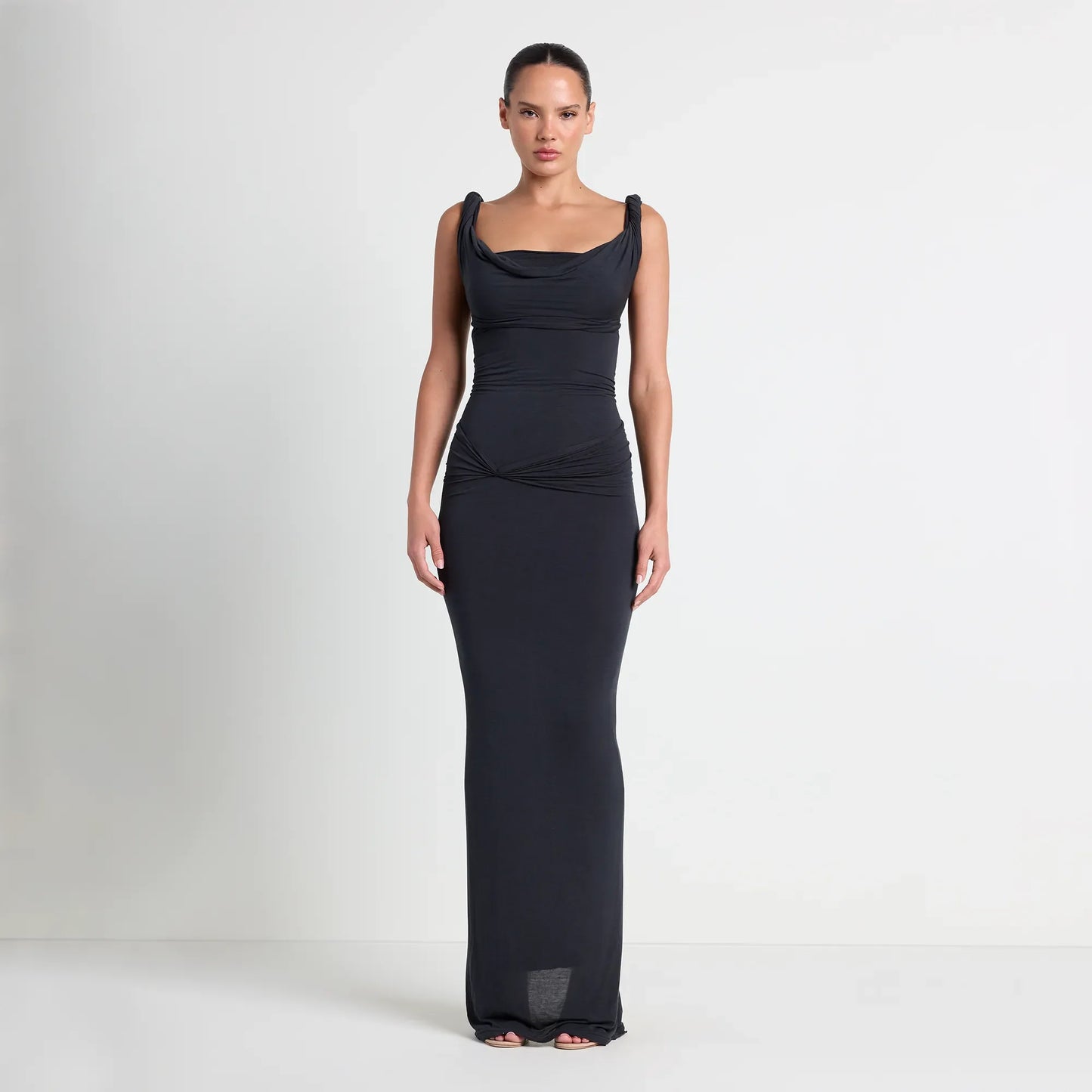 VETTESE X SKIMS SHEER MODAL DRAPED BRALETTE | ONYX