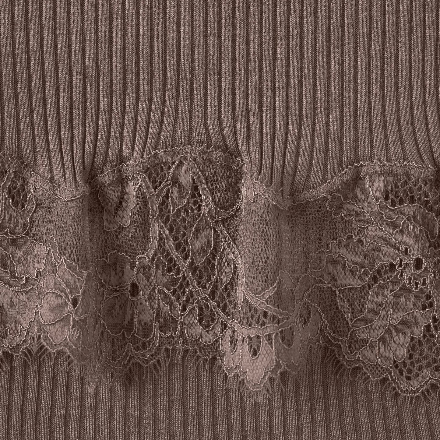 RIB KNIT LACE MINI SKIRT | AMETHYST