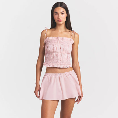 POPLIN APPAREL RUFFLE CAMI | DUSTY PINK