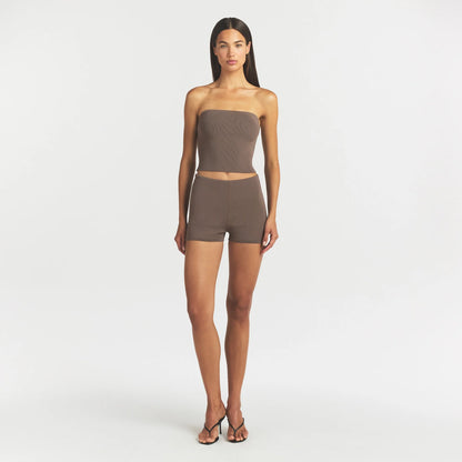 REFINED KNIT HIGH-WAISTED SHORT | AMETHYST