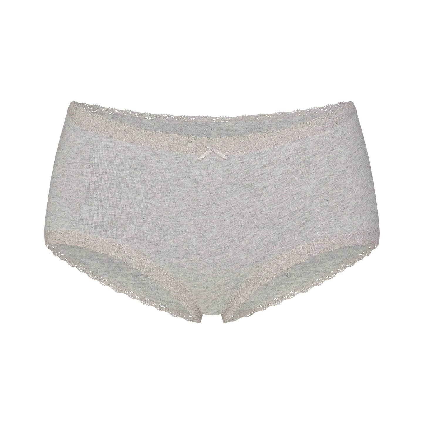 LIGHTWEIGHT COTTON LACE BOY SHORT | LIGHT HEATHER GREY