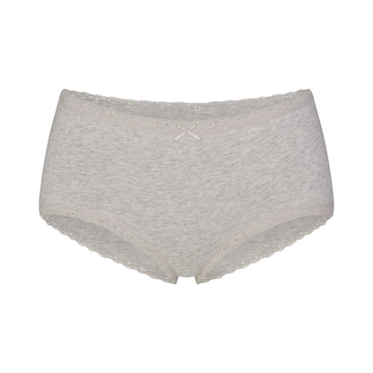 LIGHTWEIGHT COTTON LACE BOY SHORT | LIGHT HEATHER GREY