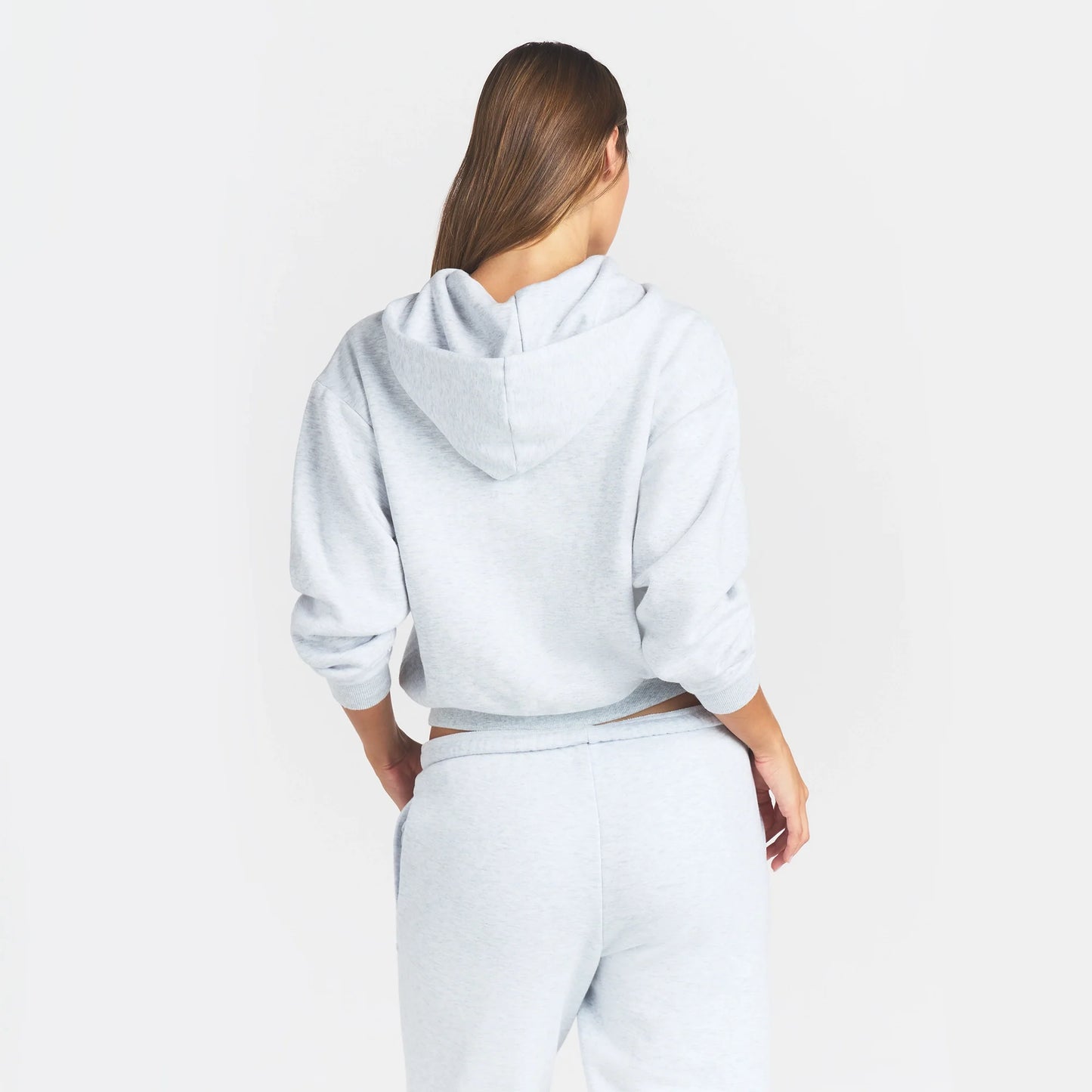 COTTON FLEECE CLASSIC ZIP UP HOODIE | LIGHT HEATHER GREY