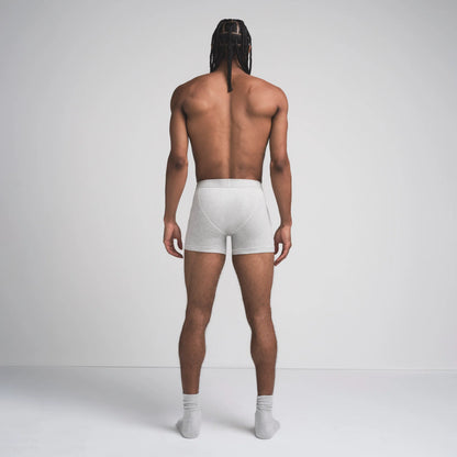 SKIMS COTTON MENS 3" BOXER BRIEF | LIGHT HEATHER GREY