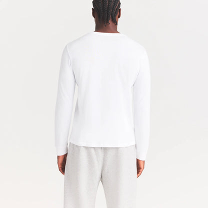 SKIMS COTTON MENS CLASSIC LONG SLEEVE T-SHIRT | CHALK