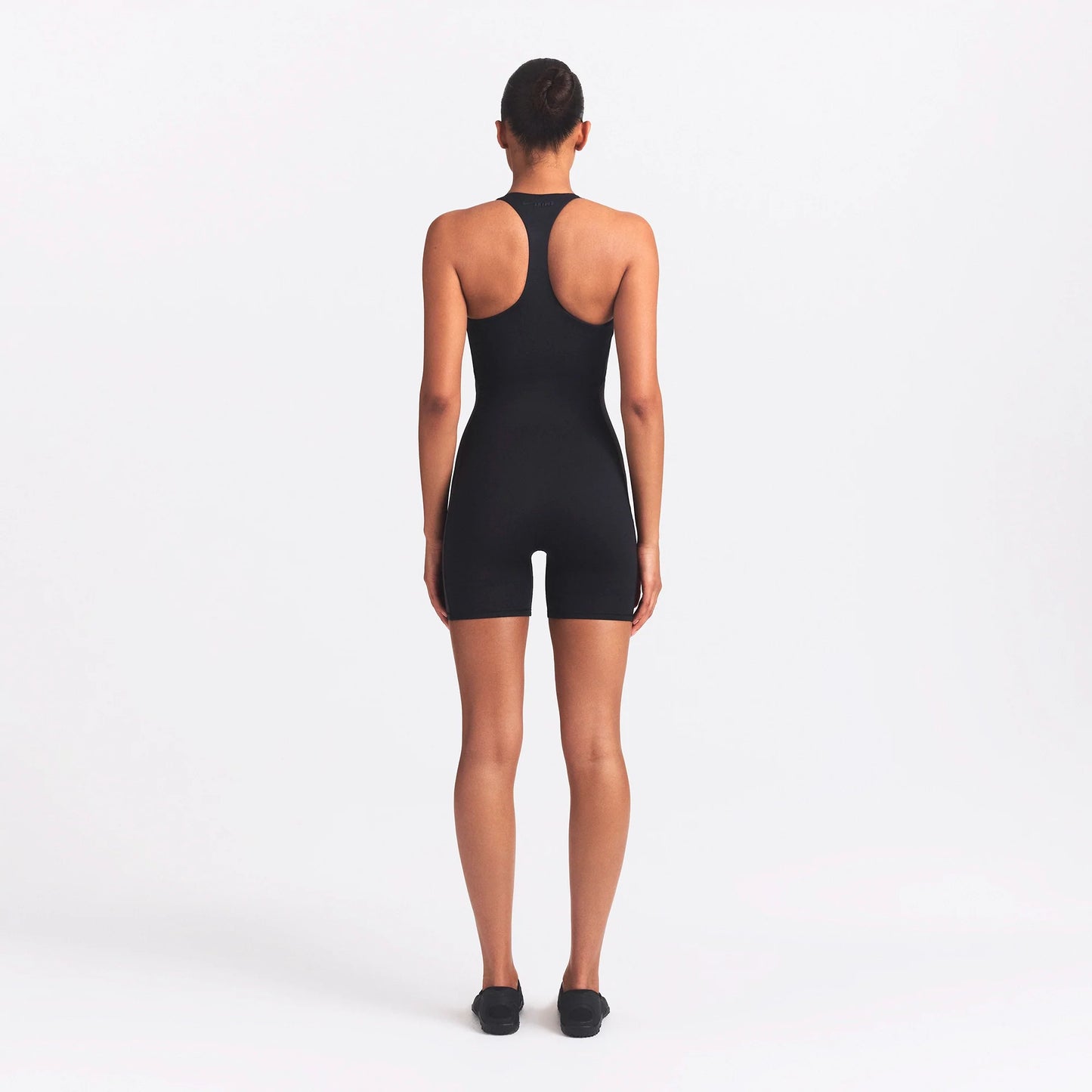 NikeSKIMS MATTE SHINE MIX RACERBACK 5" ONE PIECE | OBSIDIAN AND IGNEOUS