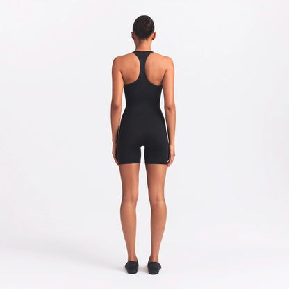 NikeSKIMS MATTE SHINE MIX RACERBACK 5" ONE PIECE | OBSIDIAN AND IGNEOUS