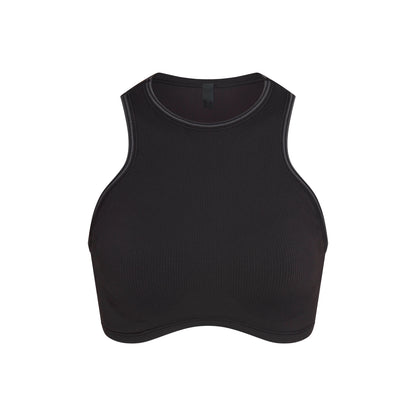 NikeSKIMS RIBBED SEAMLESS RACER FRONT BRA | OBSIDIAN