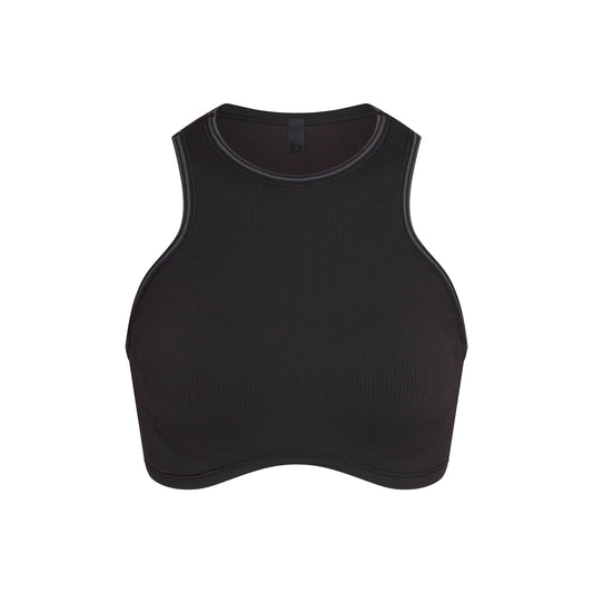 NikeSKIMS RIBBED SEAMLESS RACER FRONT BRA | OBSIDIAN