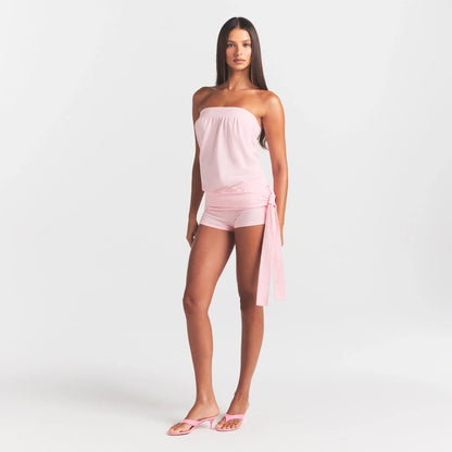 COTTON JERSEY FOLDOVER SHORT | CHERRY BLOSSOM
