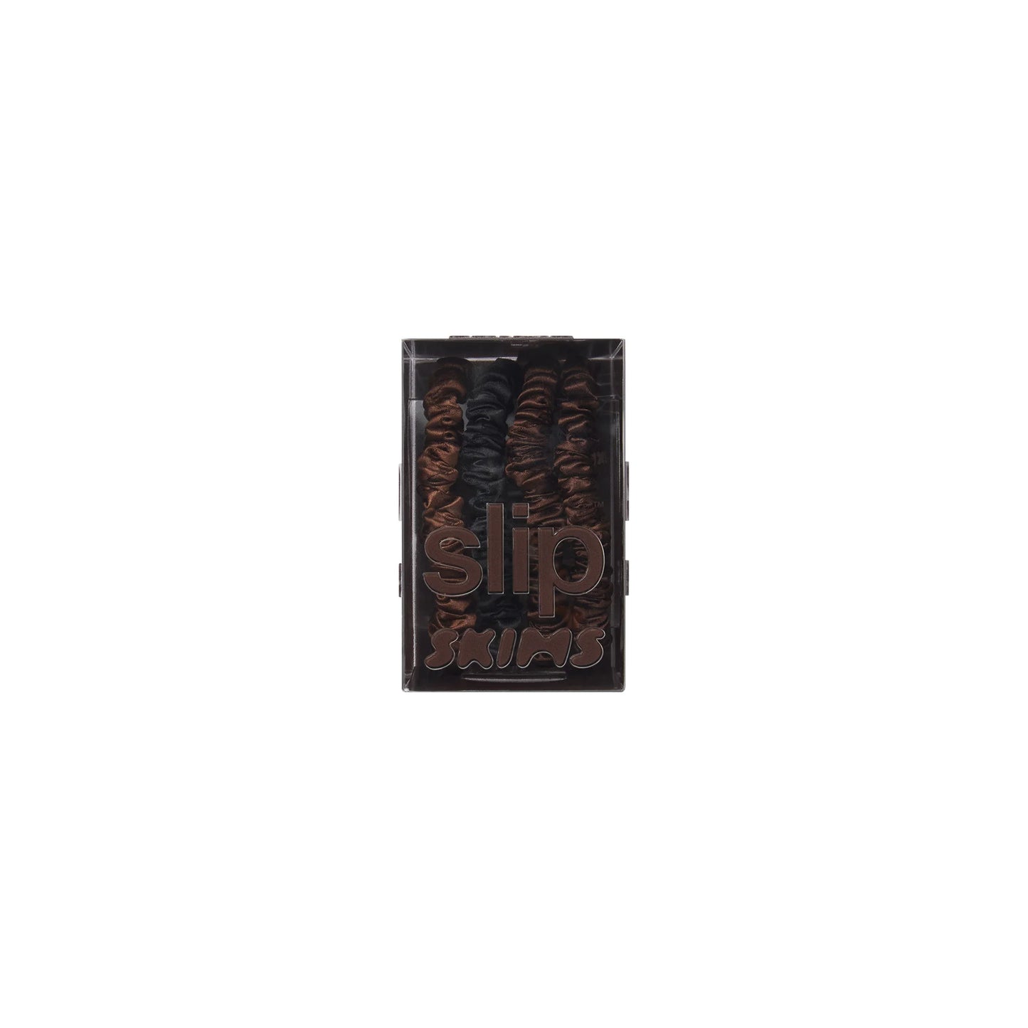 SLIP X SKIMS PURE SILK SKINNY SCRUNCHIES 4-PACK | DEEP