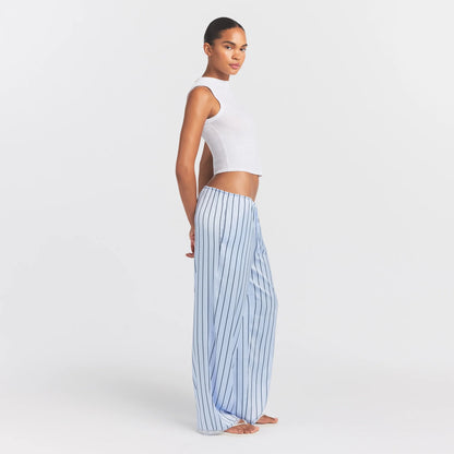 WOVEN SHINE LACE PANT | PERIWINKLE WIDE STRIPE