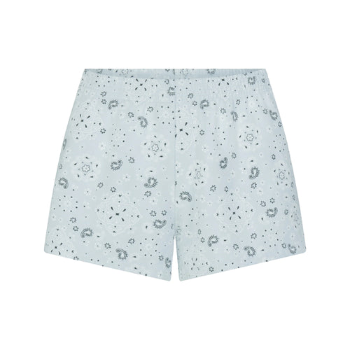 COTTON JERSEY LOOSE SHORT | POWDER BLUE BANDANA