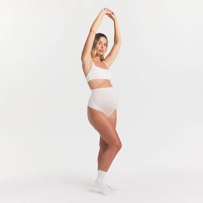 COTTON JERSEY MATERNITY HIGH-WAISTED THONG | MARBLE