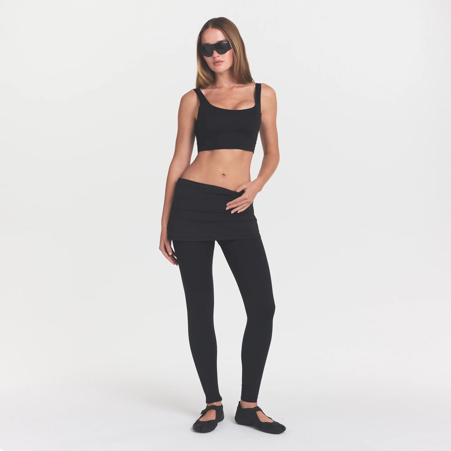 NikeSKIMS MATTE LONGLINE CORSET BRA | OBSIDIAN
