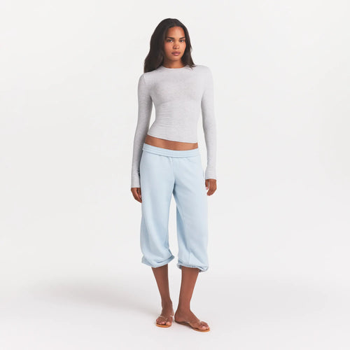 COTTON JERSEY LONG SLEEVE T-SHIRT | LIGHT HEATHER GREY