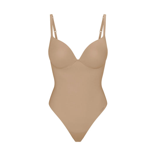SKIMS ULTIMATE BODY PUSH-UP THONG BODYSUIT | CLAY