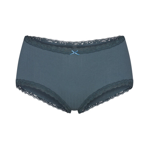 LIGHTWEIGHT COTTON POINTELLE LACE BOY SHORT | ZIRCON TONAL