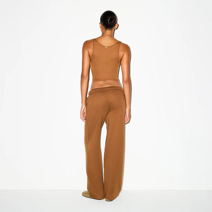 COTTON FLEECE CLASSIC STRAIGHT LEG PANT | BISON