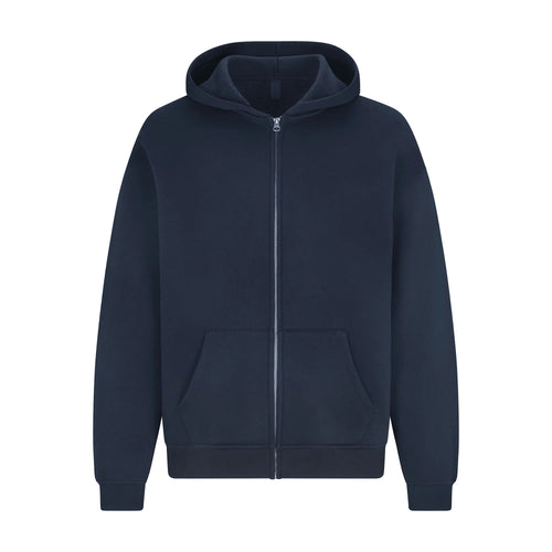 FLEECE LOUNGE MENS RELAXED ZIP UP HOODIE | NAVY