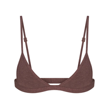 EVERYDAY COTTON TRIANGLE BRALETTE | COCOA HEATHER