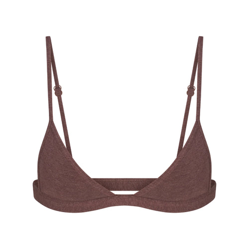 EVERYDAY COTTON TRIANGLE BRALETTE | COCOA HEATHER