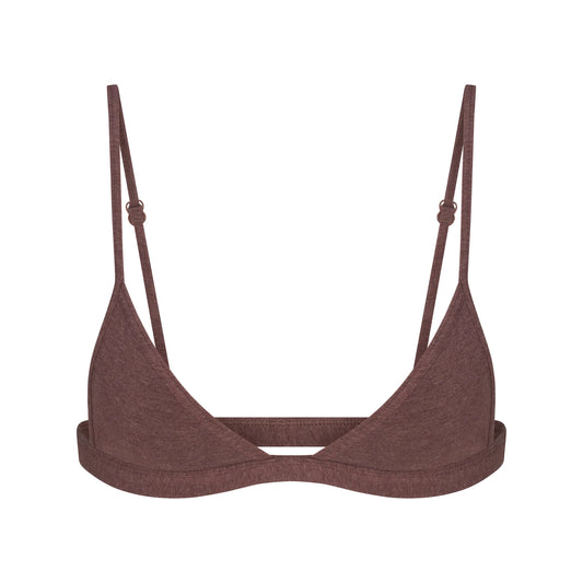 EVERYDAY COTTON TRIANGLE BRALETTE | COCOA HEATHER