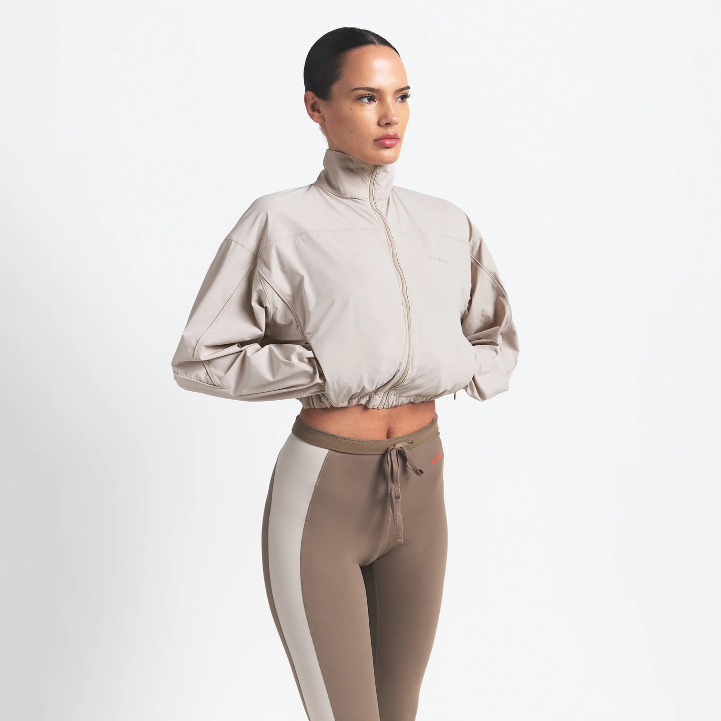 NikeSKIMS WOVEN NYLON CROP JACKET | STONE