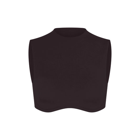 NikeSKIMS STUDIO STRETCH MOCK NECK BRA TOP | DARK ROAST