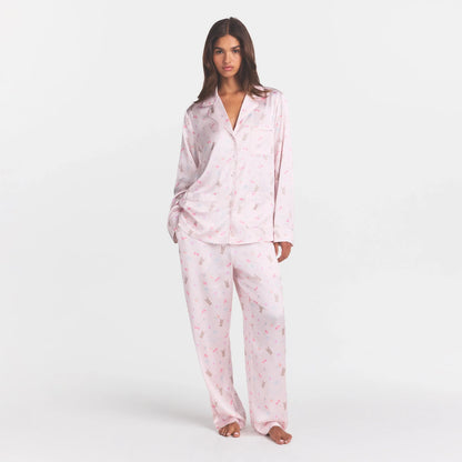WOVEN SHINE LONG SLEEP SET | BARELY PINK SNACK BAG
