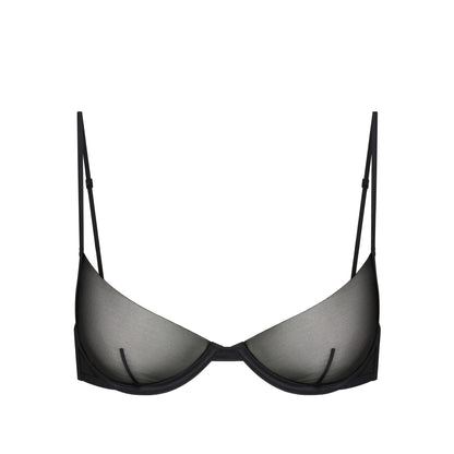 INVISIBLE PLUNGE BRA | OBSIDIAN