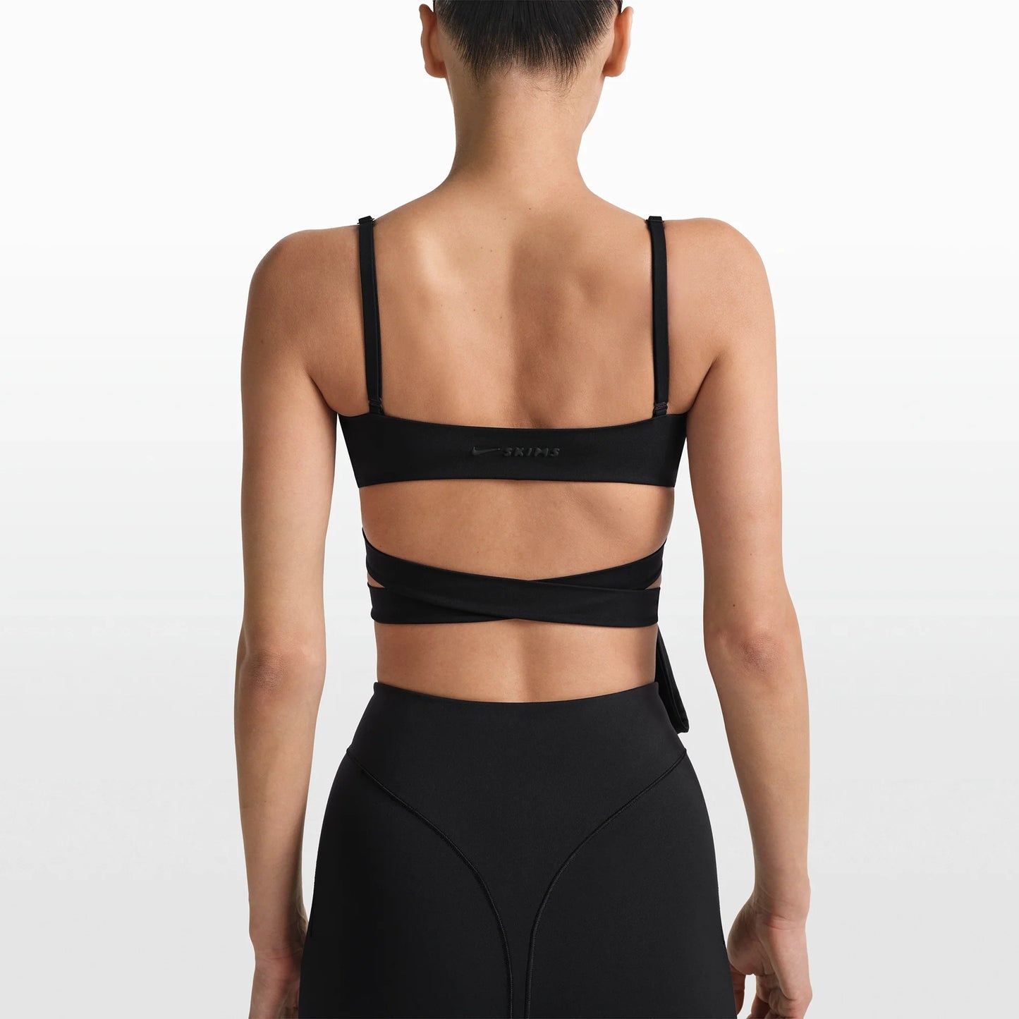 NikeSKIMS MATTE WRAP FRONT BRA | OBSIDIAN