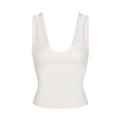 NikeSKIMS MATTE DOUBLE STRAP SCOOP TANK | IVORY